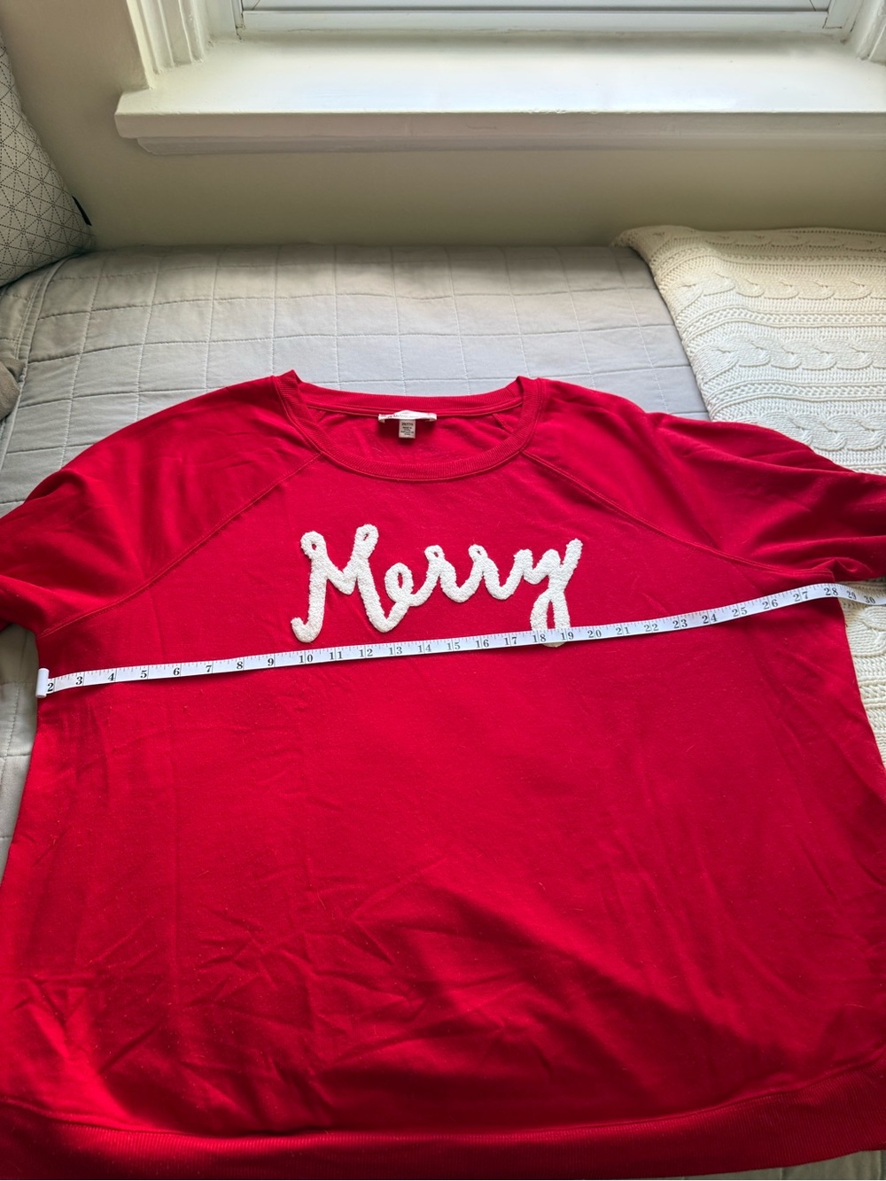 Philosophy Red "Merry" Holiday Sweatshirt Soft - 2X - Picture 5 of 11